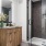 Primary bathroom with custom glass shower door