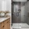 Primary bathroom with custom glass shower door